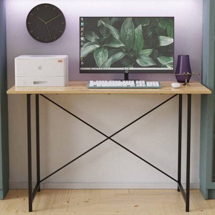 Стіл письмовий Line Лайт Ferrum-decor 750x1200x600 Чорний метал ДСП Дуб Артизан 16 мм (FRD-104862)