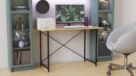 Стіл письмовий Line Лайт Ferrum-decor 750x1200x600 Чорний метал ДСП Дуб Артизан 16 мм (FRD-104862)