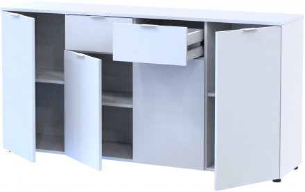 Комод у вітальню Doros Рон 7 160х38х81 см Білий (DRS-011304) Комод у вітальню Doros Рон 7 160х38х81 см Білий (DRS-011304)