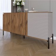 Комод закритий у вітальню на чорних металевих ніжках LION Грей 154x38x76,5 см Дуб Ліворно/Кашемір (LION-041810) Комод закритий у вітальню на чорних металевих ніжках LION Грей 154x38x76,5 см Дуб Ліворно/Кашемір (LION-041810)