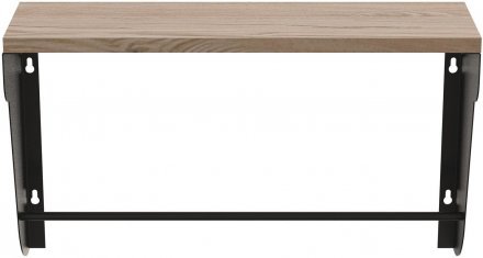 Полиця настінна Ferrum-decor Світ 300x600x150 метал Чорний ДСП Дуб Сан-Марино 16 мм (FRD-102801)