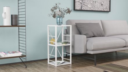 Етажерка 3/34 Ferrum-decor Серії Конект 73x34x28 білий ДСП Біле 16мм (FRD-104295) Етажерка 3/34 Ferrum-decor Серії Конект 73x34x28 білий ДСП Біле 16мм (FRD-104295)