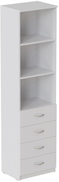 Пенал Анжело Ferrum-decor на 3 полиці із 4 шухлядами 1900x500x380 ДСП Біле 16 мм (FRD-104960)