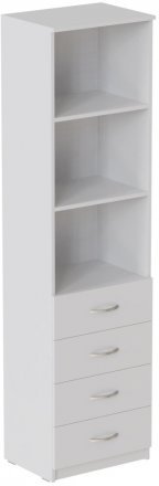 Пенал Анжело Ferrum-decor на 3 полиці із 4 шухлядами 1900x500x380 ДСП Біле 16 мм (FRD-104960)