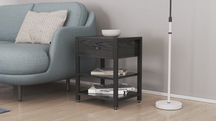 Тумба універсальна Ferrum-decor Вів'єн 1/2 50x41x40 чорний ДСП Сосна Кембра 16мм (FRD-104126) Тумба універсальна Ferrum-decor Вів'єн 1/2 50x41x40 чорний ДСП Сосна Кембра 16мм (FRD-104126)