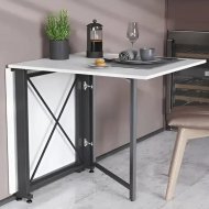 Стіл-книга трансформер Оріон 2 Ferrum-decor 750x1520x730 Чорний метал ДСП Біле 16 мм (FRD-104583)