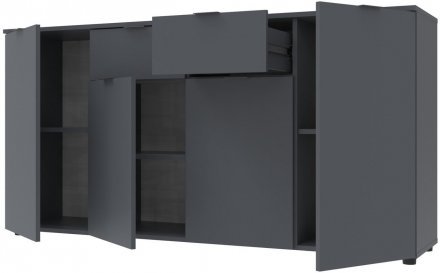 Комод у вітальню Doros Рон 7 160х38х81 см Графіт (DRS-011305)
