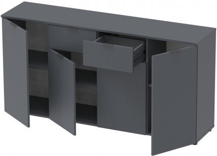Комод у вітальню Doros Рон 7 160х38х81 см Графіт (DRS-011305)