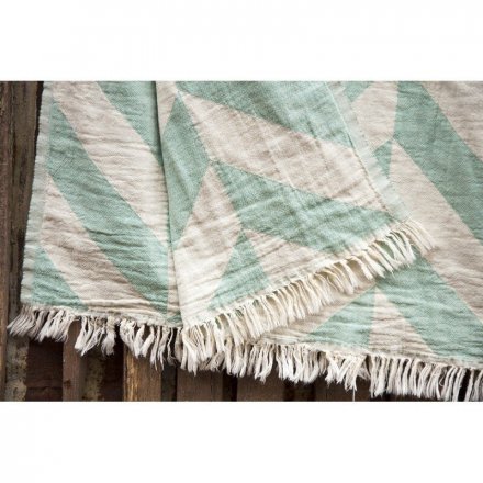 Плед-накидка 130х180 см см Fishbone throw sage