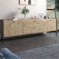 Тумба під телевізор з шухлядами LION Wood з чорними ніжками 160х65х40 см Дуб Аппалачі (LION-043126) Тумба під телевізор з шухлядами LION Wood з чорними ніжками 160х65х40 см Дуб Аппалачі (LION-043126)