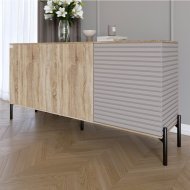 Комод закритий у вітальню на чорних металевих ніжках LION Грей 154x38x76,5 см Дуб сонома/Кашемір (LION-041812) Комод закритий у вітальню на чорних металевих ніжках LION Грей 154x38x76,5 см Дуб сонома/Кашемір (LION-041812)