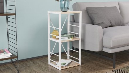 Етажерка 3/34 Ferrum-decor Серії Конект 73x34x28 білий ДСП Дуб Сан-Марино 16мм (FRD-104296) Етажерка 3/34 Ferrum-decor Серії Конект 73x34x28 білий ДСП Дуб Сан-Марино 16мм (FRD-104296)