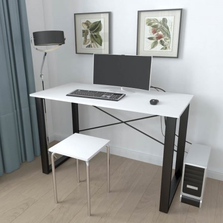 Письмовий стіл Ferrum-decor Драйв 750x1000x600 Чорний метал ДСП Біле 16 мм (FRD-103087)
