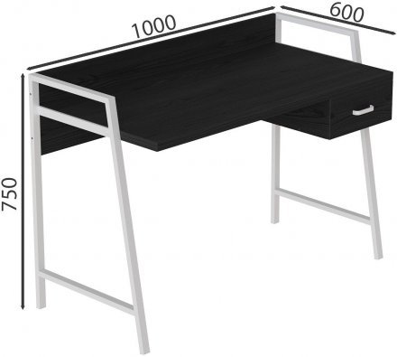 Письмовий стіл Ferrum-decor 750x1000x600 Білий метал ДСП Сосна Кембра 32 мм (FRD-103438)