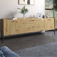Тумба під телевізор з шухлядами LION Wood з чорними ніжками 160х65х40 см Дуб Артизан (LION-043127) Тумба під телевізор з шухлядами LION Wood з чорними ніжками 160х65х40 см Дуб Артизан (LION-043127)