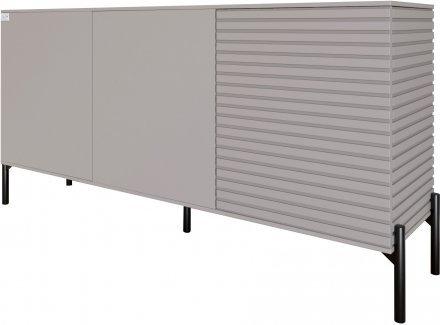 Комод закритий у вітальню на чорних металевих ніжках LION Грей 154x38x76,5 см Кашемір/Кашемір (LION-041813)