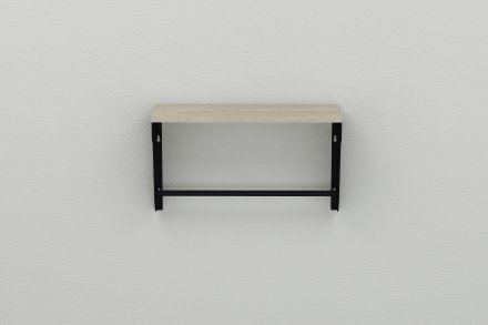 Полиця настінна Ferrum-decor Світ 300x600x150 метал Чорний ДСП Сонома 16 мм (FRD-102803)