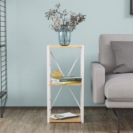 Етажерка 3/34 Ferrum-decor Серії Конект 73x34x28 білий ДСП Дуб Артизан 16мм (FRD-104297)