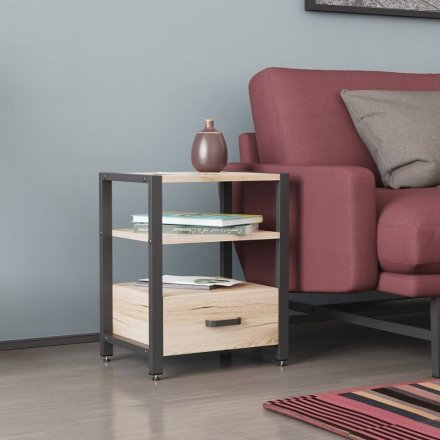 Тумба універсальна Ferrum-decor Вів'єн 1/1 50x41x40 чорний ДСП Дуб Сан-Марино 16мм (FRD-104140) Тумба універсальна Ferrum-decor Вів'єн 1/1 50x41x40 чорний ДСП Дуб Сан-Марино 16мм (FRD-104140)