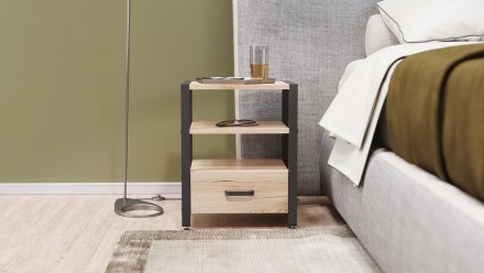 Тумба універсальна Ferrum-decor Вів'єн 1/1 50x41x40 чорний ДСП Дуб Сан-Марино 16мм (FRD-104140) Тумба універсальна Ferrum-decor Вів'єн 1/1 50x41x40 чорний ДСП Дуб Сан-Марино 16мм (FRD-104140)