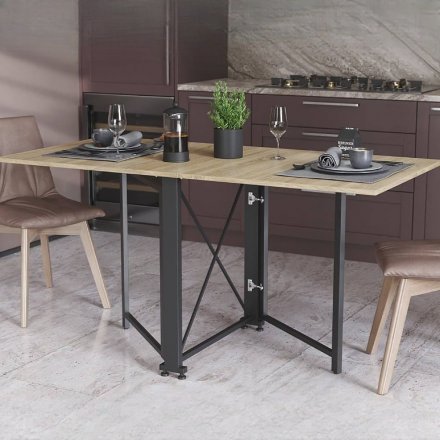 Стіл-книга трансформер Оріон 2 Ferrum-decor 750x1520x730 Чорний метал ДСП Дуб Сонома 16 мм (FRD-104586)