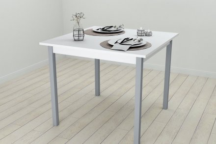 Стіл кухонний Ferrum-decor Дієго 75x80x80 Сірий ДСП Біле 16мм (FRD-106305)