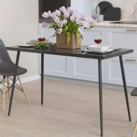 Кухонний стіл Марсель 30 Ferrum-decor 75x120x60 Чорний метал ДСП Сосна Кембра 32 мм (FRD-106736)