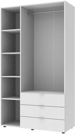 Шафа розпашна для одягу Doros Гелар 116,2х49,5х203,4 см Білий (DRS-011169)