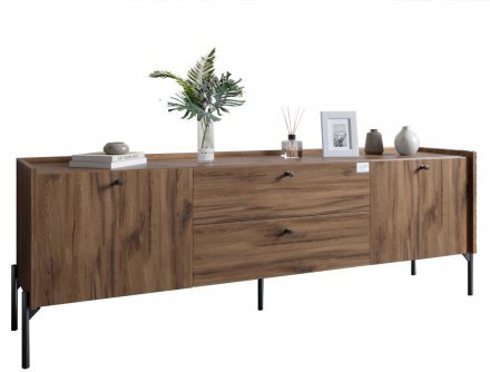Тумба під телевізор з шухлядами LION Wood з чорними ніжками 160х65х40 см Дуб Ліворно (LION-043128) Тумба під телевізор з шухлядами LION Wood з чорними ніжками 160х65х40 см Дуб Ліворно (LION-043128)