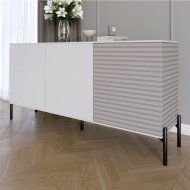 Комод закритий у вітальню на чорних металевих ніжках LION Грей 154x38x76,5 см Німфея Альба (білий)/Кашемір (LION-041814) Комод закритий у вітальню на чорних металевих ніжках LION Грей 154x38x76,5 см Німфея Альба (білий)/Кашемір (LION-041814)
