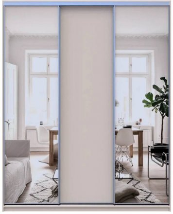 Шафа-купе Doros Сіті Лайт Кашемір 1 ДСП / 2 дзеркала 180х60х225 (80736368)