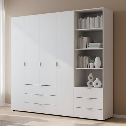 Шафа для одягу Doros Гелар Білий 4ДСП з пеналом 215х49.5х203.4 (DRS-011927)
