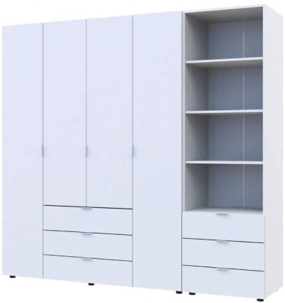 Шафа для одягу Doros Гелар Білий 4ДСП з пеналом 215х49.5х203.4 (DRS-011927)