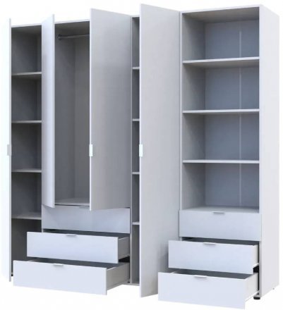 Шафа для одягу Doros Гелар Білий 4ДСП з пеналом 215х49.5х203.4 (DRS-011927)