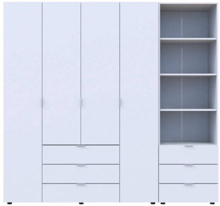 Шафа для одягу Doros Гелар Білий 4ДСП з пеналом 215х49.5х203.4 (DRS-011927)