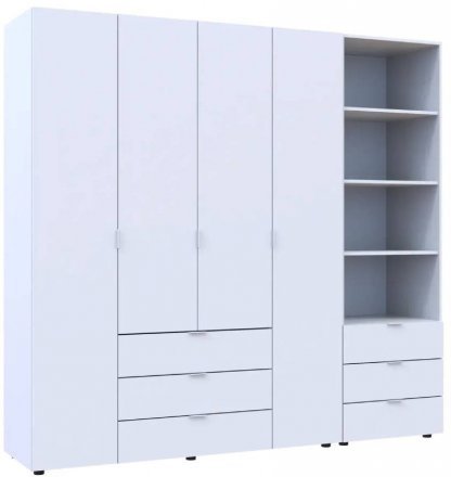 Шафа для одягу Doros Гелар Білий 4ДСП з пеналом 215х49.5х203.4 (DRS-011927)