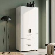 Шафа для одягу Doros Торн Білий 2 ДСП/3Ш (полиці) 90х51.6х200 (DRS-012020)