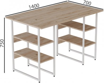 Комп'ютерний стіл Ferrum-decor Карен 75x140x70 білий ДСП Дуб Сан-Марино 32мм (FRD-102294) Комп'ютерний стіл Ferrum-decor Карен 75x140x70 білий ДСП Дуб Сан-Марино 32мм (FRD-102294)