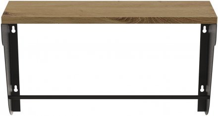 Полиця настінна Ferrum-decor Світ 300x600x150 метал Чорний ДСП Дуб Артизан 16 мм (FRD-102805)