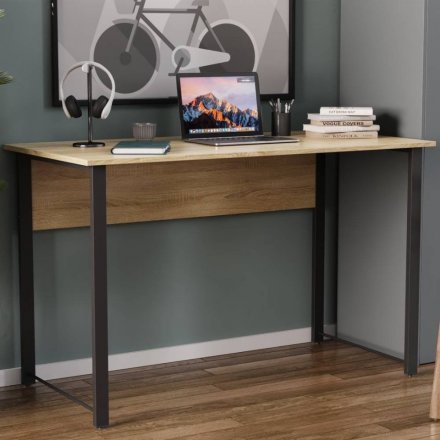 Письмовий стіл Ferrum-decor Курт 75x140x60 чорний ДСП Дуб Сонома 16мм (FRD-103920)