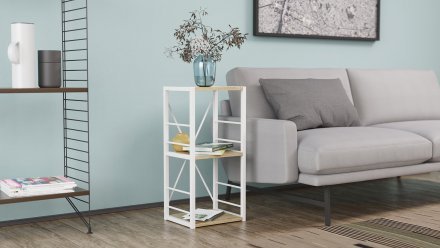Етажерка 3/34 Ferrum-decor Серії Конект 73x34x28 білий ДСП Дуб Сонома 16мм (FRD-104298) Етажерка 3/34 Ferrum-decor Серії Конект 73x34x28 білий ДСП Дуб Сонома 16мм (FRD-104298)