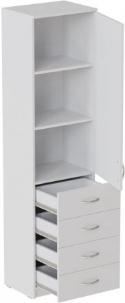 Пенал Анжело Ferrum-decor на 3 полиці з дверима та 4 ящиками 1900x500x380 ДСП Біле 16 мм (FRD-104965) Пенал Анжело Ferrum-decor на 3 полиці з дверима та 4 ящиками 1900x500x380 ДСП Біле 16 мм (FRD-104965)