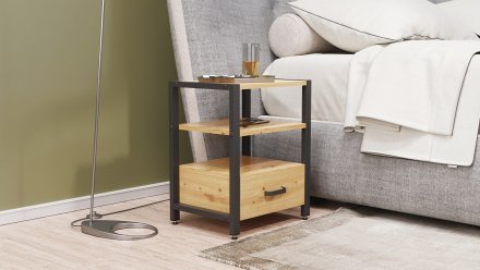 Тумба універсальна Ferrum-decor Вів'єн 1/1 50x41x40 чорний ДСП Дуб Артизан 16мм (FRD-104141) Тумба універсальна Ferrum-decor Вів'єн 1/1 50x41x40 чорний ДСП Дуб Артизан 16мм (FRD-104141)