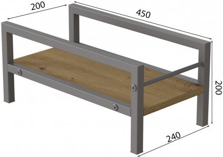 Підставка для системного блоку Ferrum-decor Нікі 21x24x45 Сірий ДСП Дуб Артизан 16мм (FRD-105303)