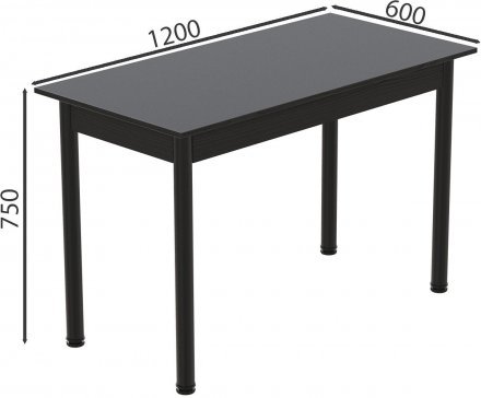 Стіл кухонний Ferrum-decor Беніта 75x120x60 Чорний ДСП Сосна Кембра 16мм (FRD-105692)