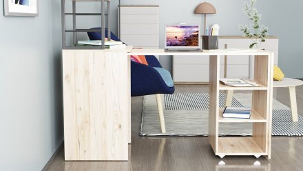 Стіл-тумба трансформер Смарт 4/1 з етажеркою Ferrum-decor 1430x1450x500 Чорний метал ДСП Дуб Сан-Марино 16 мм (FRD-105124) Стіл-тумба трансформер Смарт 4/1 з етажеркою Ferrum-decor 1430x1450x500 Чорний метал ДСП Дуб Сан-Марино 16 мм (FRD-105124)