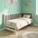 Односпальне дерев'яне ліжко Mebigrand Ліза М1 (права спинка) Білий (RAL9003)/Аляска 93 (Сірий) 90x200 см MBG-25412