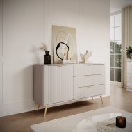 Комод Perfect Home Ланте / Lante 1-дверний з 3 шухлядами і золотими ніжками 1D3S/138 Беж (PFH-091116)