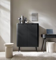 Комод Perfect Home Зова / Zova 2-дверний з чорними ніжками K103 Чорний (PFH-091372)