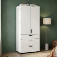 Шафа для одягу Doros Торн Білий 2 ДСП/3Ш (штанга) 90х51.6х200 (DRS-012021)